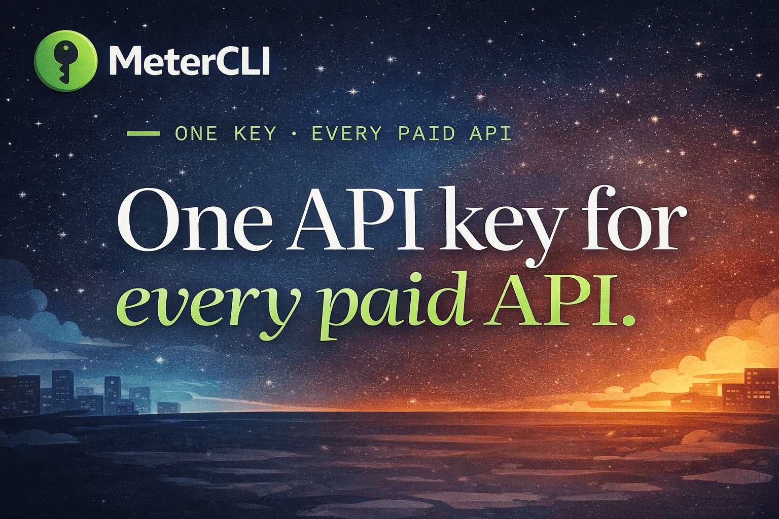 MeterCLI — one API key for every paid API